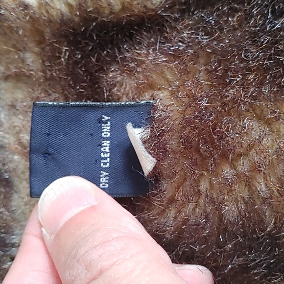 GAP Dark Blue Jean Jacket with Brown Faux Fur Trim - Picture 5 of 9